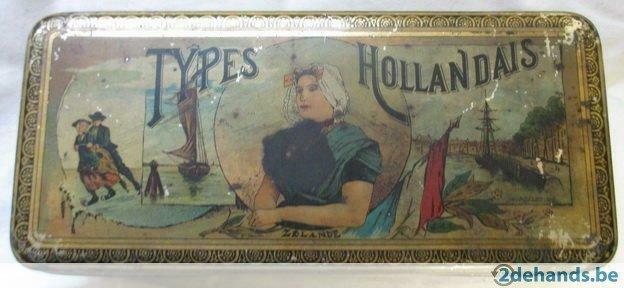 antiek blik Types Hollandais vrouwen in oude klederdracht, Collections, Boîte en métal, Utilisé