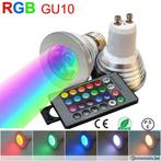 Ampoule LED RGB couleur GU10 3W et télécommande, Enlèvement ou Envoi, Neuf, Lumières