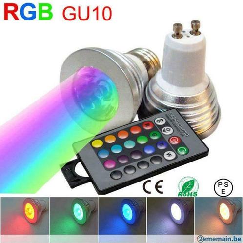 Ampoule LED RGB couleur GU10 3W et télécommande, Musique & Instruments, Lumières & Lasers, Neuf, Lumières, Enlèvement ou Envoi