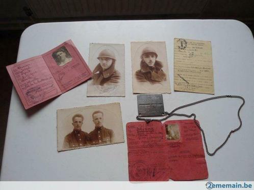 Petit Lot d"anciens documents Photos et Plaque Militaire Env, Collections, Objets militaires | Général, Envoi