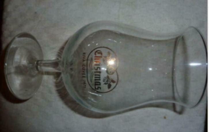 #D bier glas CHRISTMAS RIVA CUVEE 1971 Brij Riva - Dentergem, Verzamelen, Glas en Drinkglazen, Nieuw, Bierglas, Ophalen of Verzenden