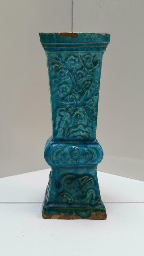 Vase chinois ancien en forme de main à glaçure turquoise 17e, Antiquités & Art, Antiquités | Céramique & Poterie, Enlèvement ou Envoi