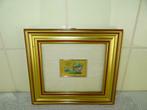 Impression de feuille d'or dans un cadre en bois bibelots an, Enlèvement ou Envoi