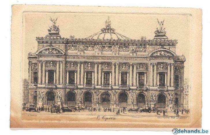 Paris l'opéra eau forte J Pierret, Enlèvement ou Envoi