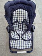 Babyrelax donkerblauw en geruit., Kinderen en Baby's, Wipstoeltjes, Ophalen of Verzenden, Gebruikt, Met gordel(s) of riempje(s)