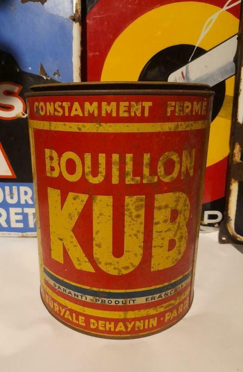 Ancienne boite ronde Bouillon Kub années 30, Collections, Boîte en métal, Utilisé, Autre, Autres marques