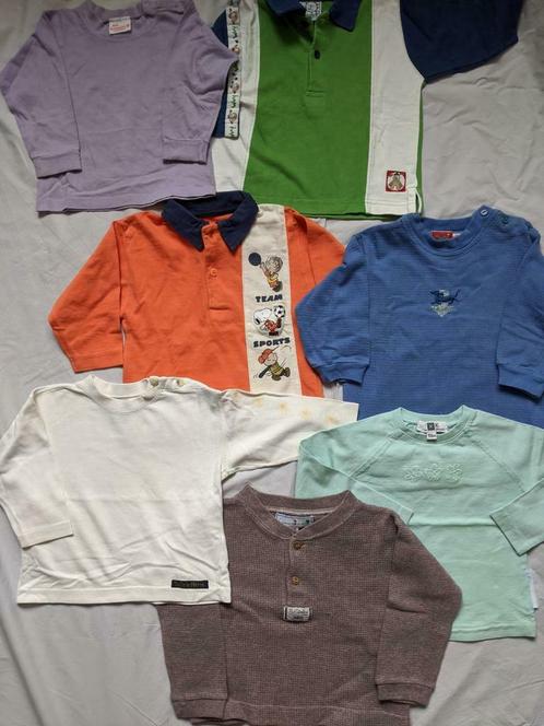 T-shirts en polo's longsleeves maat 74-80 - 12 maanden, Kinderen en Baby's, Babykleding | Maat 74, Gebruikt, Shirtje of Longsleeve