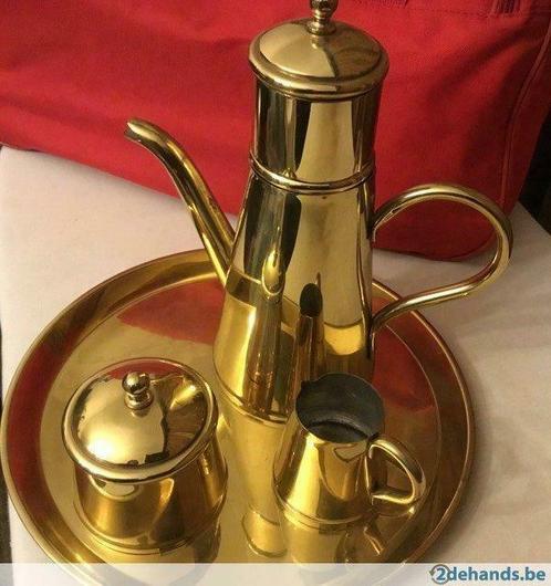 Koffieset in geel koper Vabelux, Huis en Inrichting, Keuken | Keukenbenodigdheden, Gebruikt, Ophalen of Verzenden
