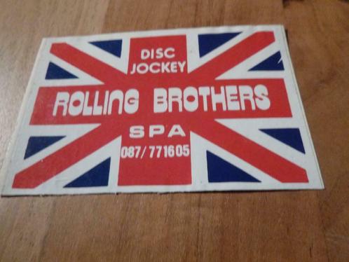 oude sticker disc jockey rolling brothers spa dj, Collections, Collections Autre, Neuf, Envoi