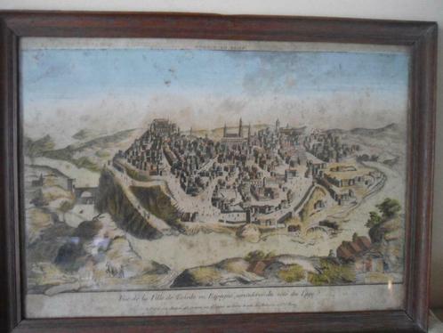 Très Rare Ancienne Gravure Aquarelle Originale  18 éme Siècl, Antiek en Kunst, Kunst | Etsen en Gravures, Ophalen of Verzenden