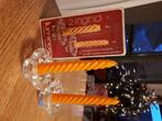 bougeoir luminarc verre 2pcs bougie orange, Antiquités & Art, Enlèvement ou Envoi