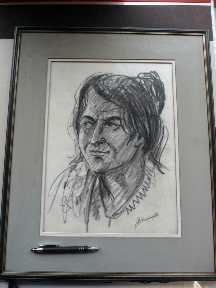 JOS VANDEMOORTELE - MOOIE TEKENING - ORIGINEEL GESIGNEERD, Antiek en Kunst, Kunst | Schilderijen | Klassiek, Ophalen of Verzenden