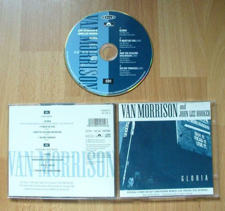 CDSINGLE VAN MORRISON GLORIA JOHN LEE HOOKER + 3 LIVE NRS, CD & DVD, CD | Pop, Comme neuf, 1980 à 2000, Enlèvement ou Envoi