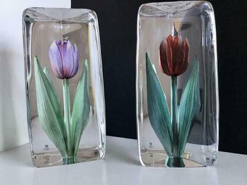 Tulipes Verre Limité Mats Jonasson numéroté, Enlèvement ou Envoi