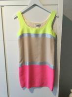 Ella Luna, leuk zomer jurkje, size XS, beige met fluo en zil, Kleding | Dames, Jurken, Ophalen, Zo goed als nieuw, Beige