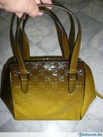 handtas (bruin/geel) NIEUW (laqué),, Handtassen en Accessoires, Tassen | Damestassen, Nieuw
