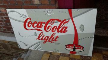 Ancienne plaque Coca-Cola Light en Tôle Recto verso 1995, Collections, Enlèvement ou Envoi, Comme neuf, Panneau publicitaire