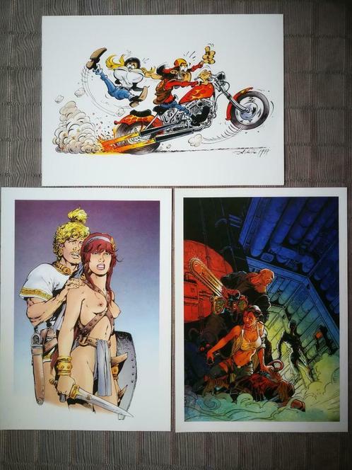 Setje van 3 reproducties uit strips jaren 90, Verzamelen, Foto's en Prenten, Zo goed als nieuw, Ophalen of Verzenden