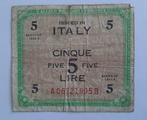 5 lire biljet Italië 1943 A allied military five lire, Postzegels en Munten, Ophalen of Verzenden, Italië