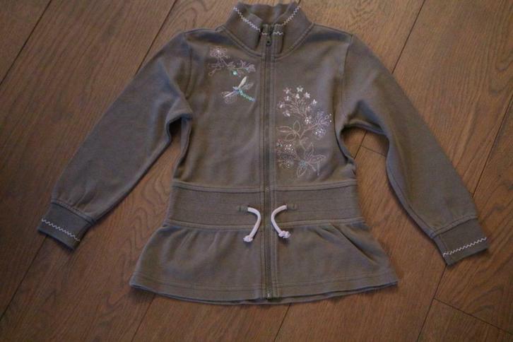 Vestje - 110 - Heel goede staat - donkerbeige, Kinderen en Baby's, Kinderkleding | Maat 110, Zo goed als nieuw, Meisje, Trui of Vest