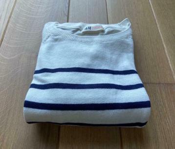 Pull H&M marin blanc ligné marine Taille 13-14ans NEUF, Neuf, Enlèvement ou Envoi, Pull ou Veste, H&M