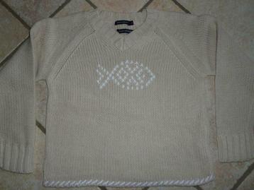 Beige katoenen pull;Mer du Nord; 8j met broderie, Enlèvement ou Envoi, Comme neuf, MET