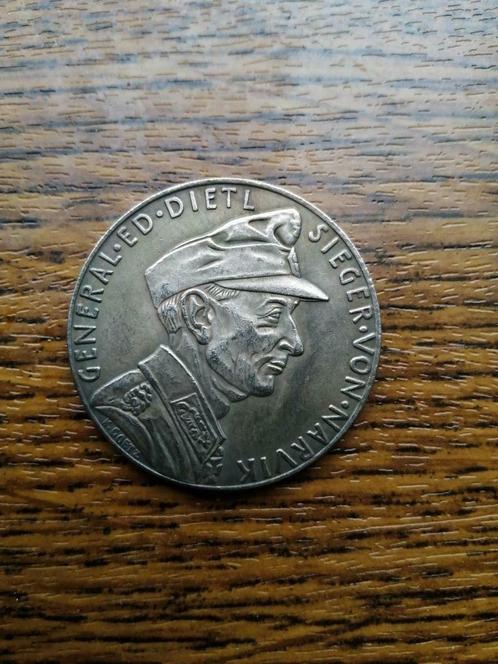 médaille commémorative de la victoire du général à narvik, Timbres & Monnaies, Pièces & Médailles, Enlèvement ou Envoi