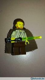Lego Star Wars minifig Qui-Gon Jinn - sw027 met cape, Enlèvement ou Envoi, Utilisé