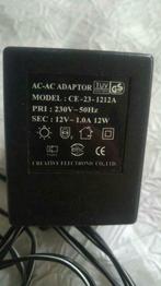 chargeur lader Ce-23-1212a 12v 1A 12w port 5.47mm, TV, Hi-fi & Vidéo, Enlèvement ou Envoi, Comme neuf, TV