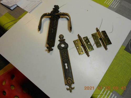 Poignées de porte en cuivre avec plaques de recouvrement et, Antiquités & Art, Curiosités & Brocante, Enlèvement