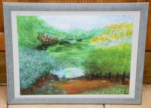 Tableau 22_ «L’été»_peinture à l’eau, Antiek en Kunst, Kunst | Schilderijen | Modern, Ophalen of Verzenden