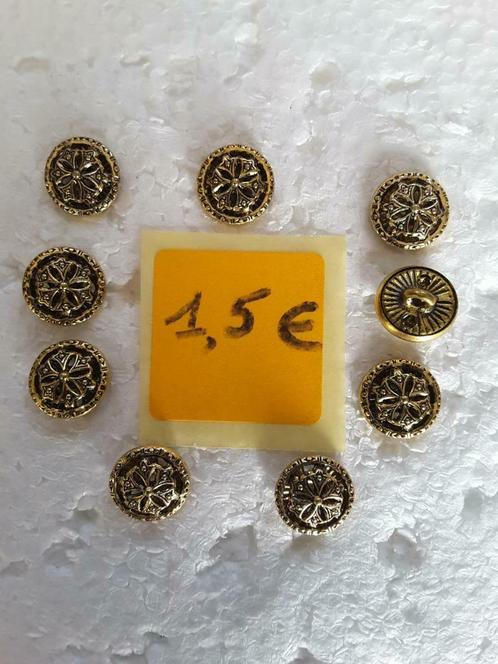 lot de 9 boutons 13 mm doré à queue B913QD, Hobby & Loisirs créatifs, Couture & Fournitures, Neuf, Bouton ou Boutons, Enlèvement