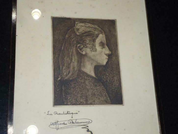 Alfred Napol. DELAUNOIS ets eauforte rachitis 'La rachitique, Antiek en Kunst, Kunst | Etsen en Gravures, Ophalen