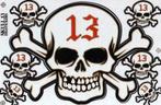 Skull 13 stickersheet stickerset stickervel stickers, Motoren, Ophalen of Verzenden