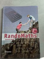 Randomaths 2ème secondaire Postal Erasme, Livres, Comme neuf, Secondaire, Mathématiques A, Enlèvement ou Envoi