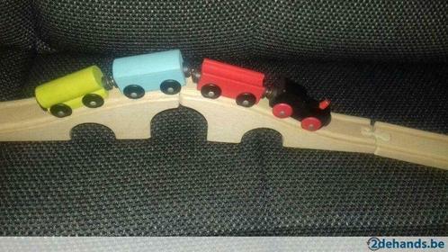 houten treinspoor en treintjes, Kinderen en Baby's, Speelgoed | Houten speelgoed, Gebruikt