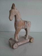 Decoratief houten paard  op wieltjes  +/- 25cm hoog, Comme neuf, Enlèvement ou Envoi
