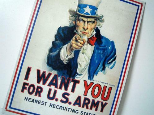 Uncle Sam & "I want you for US Army", Antiquités & Art, Curiosités & Brocante, Enlèvement ou Envoi