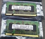 2x1G PC2 DDR2 SODIMM (laptop) memory, Informatique & Logiciels, Comme neuf, Laptop, DDR2, Enlèvement ou Envoi