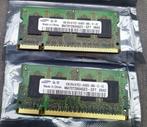 2x1G PC2 DDR2 SODIMM (laptop) memory, Computers en Software, RAM geheugen, Ophalen of Verzenden, Zo goed als nieuw, DDR2, Laptop