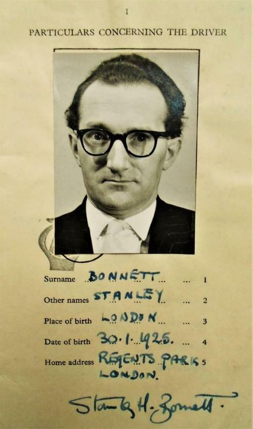 International Driving Permit UK - Stanley Bonnett(1925- ..?), Antiquités & Art, Curiosités & Brocante, Enlèvement ou Envoi