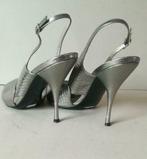 595B* Casadei - sexy sandales de luxe argentées tt cuir (40), Escarpins, Porté, Casadei, Autres couleurs