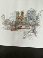 Notre-Dame Paris mooie vintage print, Antiek en Kunst, Ophalen of Verzenden
