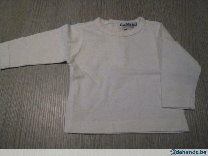 Witte Longsleeve - maat 56, Ophalen of Verzenden, Gebruikt, Jongetje of Meisje, Overhemdje of Bloesje