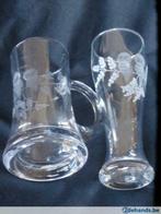 Vintage Oostenrijkse bierglazen met oor .bierglas zonder oor, Antiek en Kunst, Ophalen of Verzenden