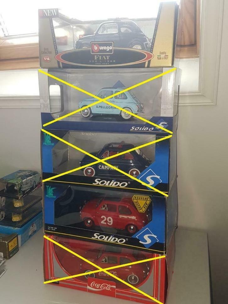 Fiat 500 verzameling lot 1:43, 1:18, 1:16, Hobby en Vrije tijd, Modelauto's | Overige schalen, Zo goed als nieuw, Ophalen of Verzenden