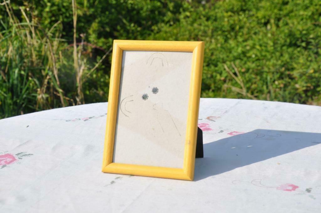 §  cadre a poser tour bois jaune, Moins de 50 cm, Enlèvement ou Envoi, Utilisé, Bois