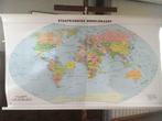 Retro schoolkaart - Wereld - Kaart 142, Huis en Inrichting, Woonaccessoires | Wanddecoraties, Zo goed als nieuw, Ophalen