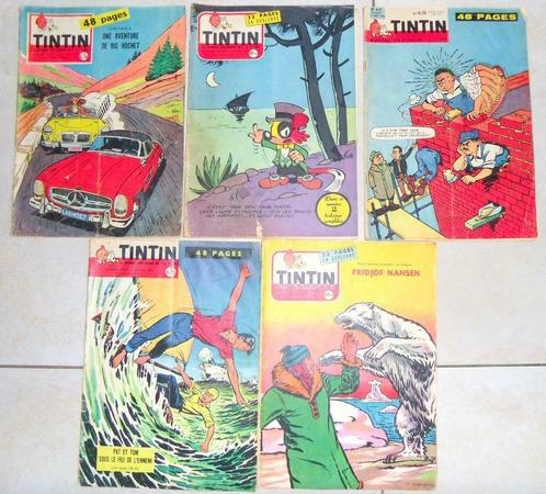 5 bandes dessinée tintin de 1957 et 1960, Boeken, Stripverhalen, Gelezen, Meerdere stripboeken