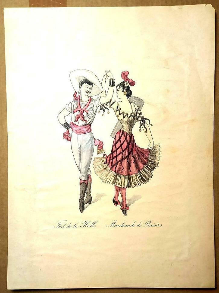 Prent Fort de la Halle Marchande de Plaisirs, Antiek en Kunst, Kunst | Litho's en Zeefdrukken, Ophalen of Verzenden